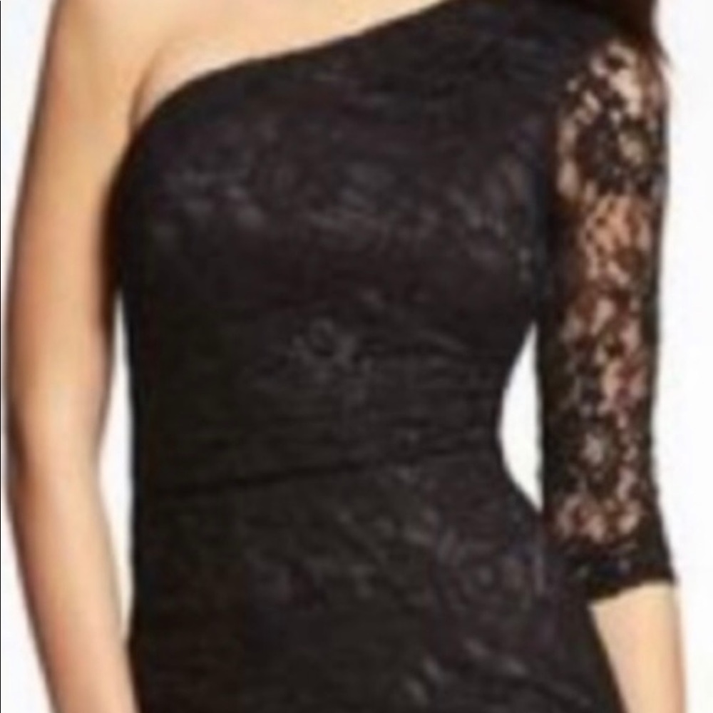 Express Black One Shoulder Lace Dress